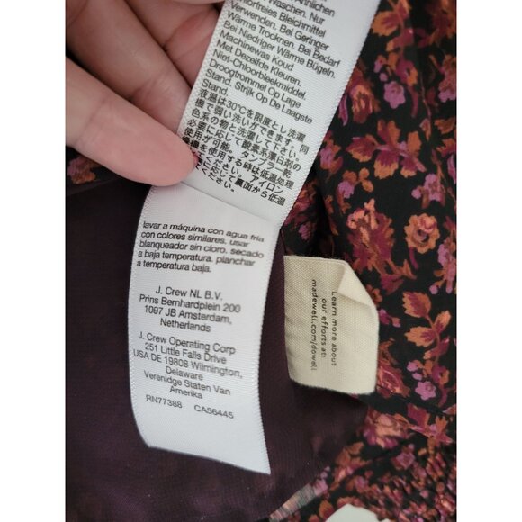 Madewell Georgette black Orchid floral Top boho top size Medium dark Academia - Picture 9 of 10